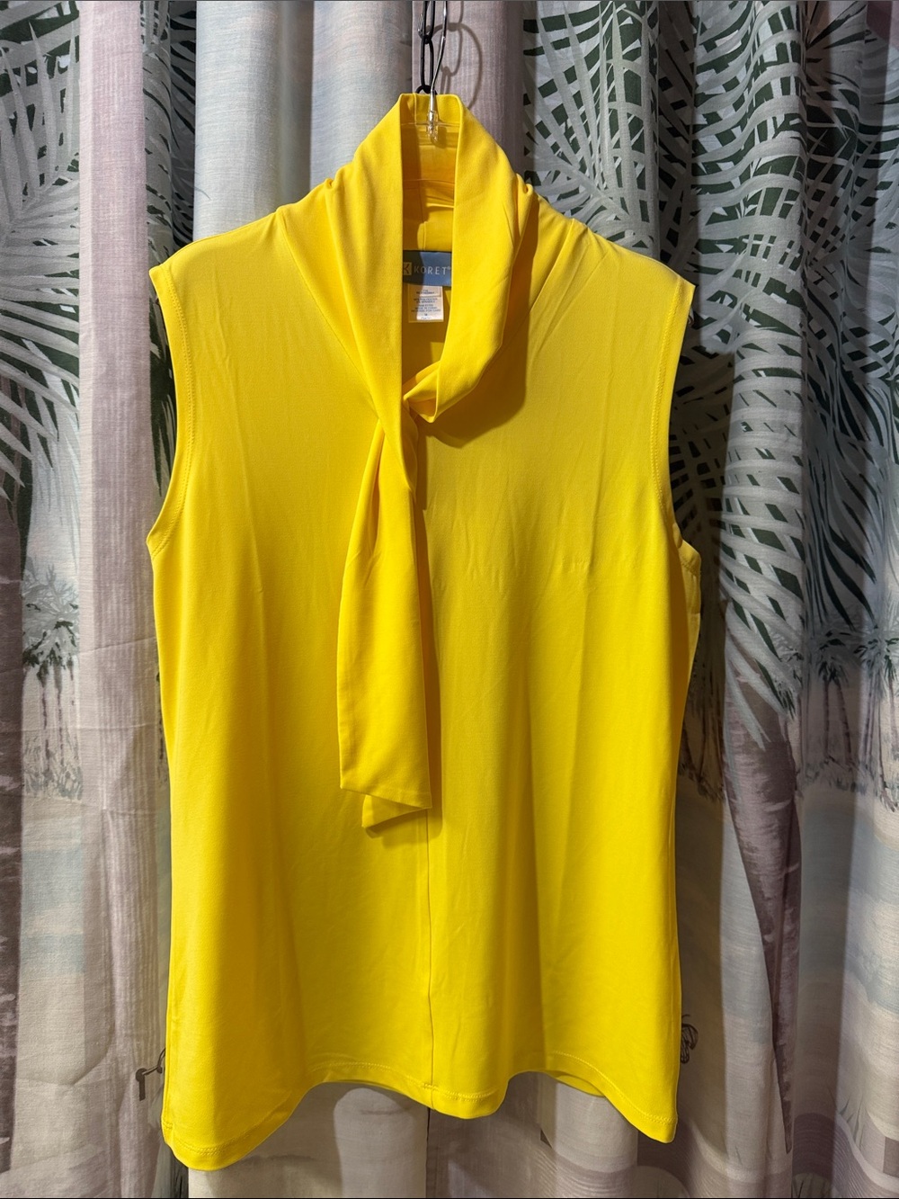 Koret Yellow Sleeveless Tie-Neck Camisole